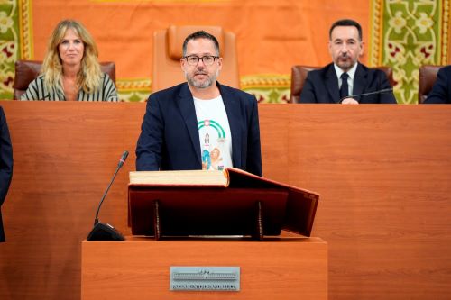 Jos� Ignacio Garc�a, de Adelante Andaluc�a, durante la toma de posesi�n 