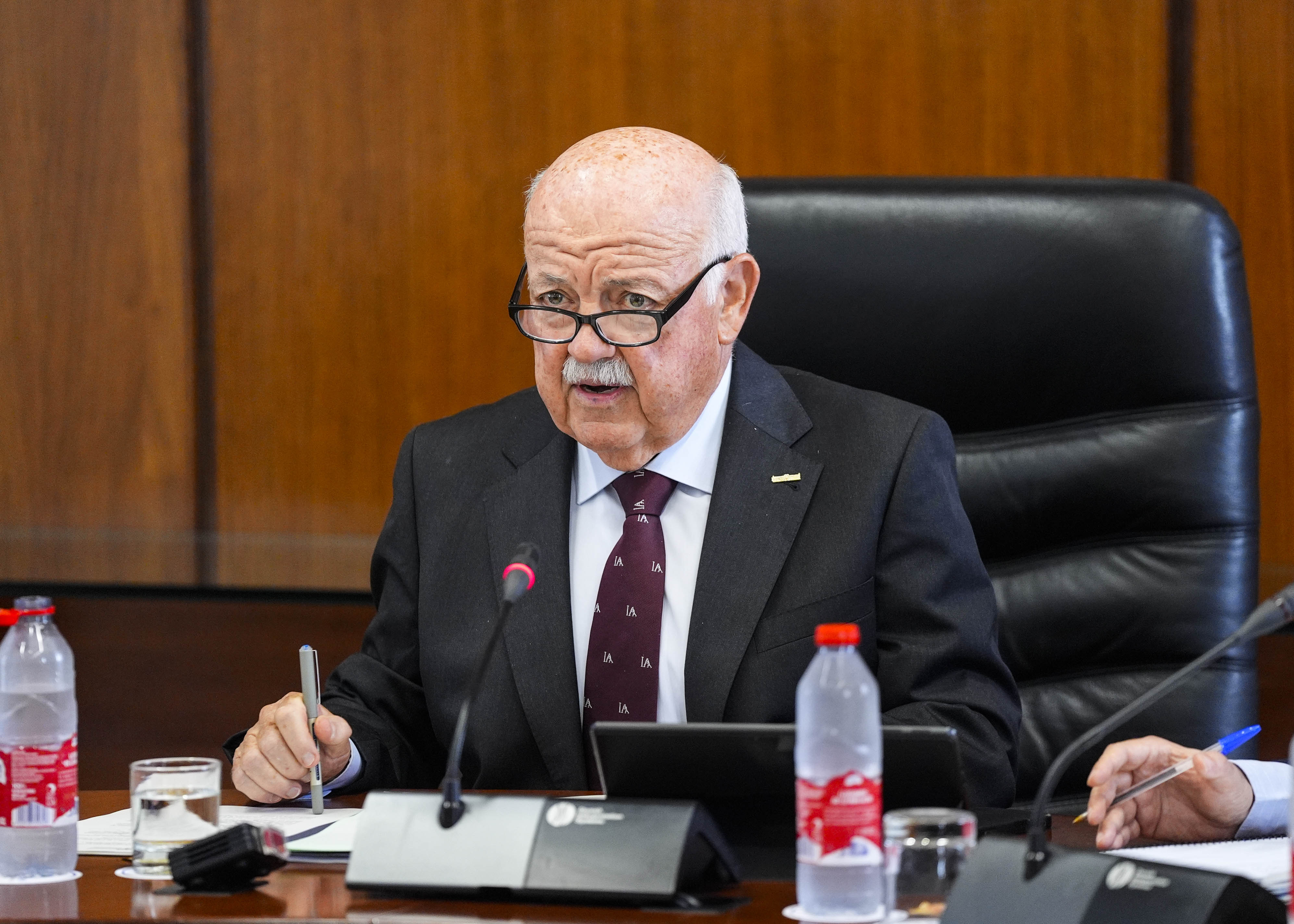 Jes�s Aguirre, presidente del Parlamento de Andaluc�a, da inicio a la Junta de Portavoces 