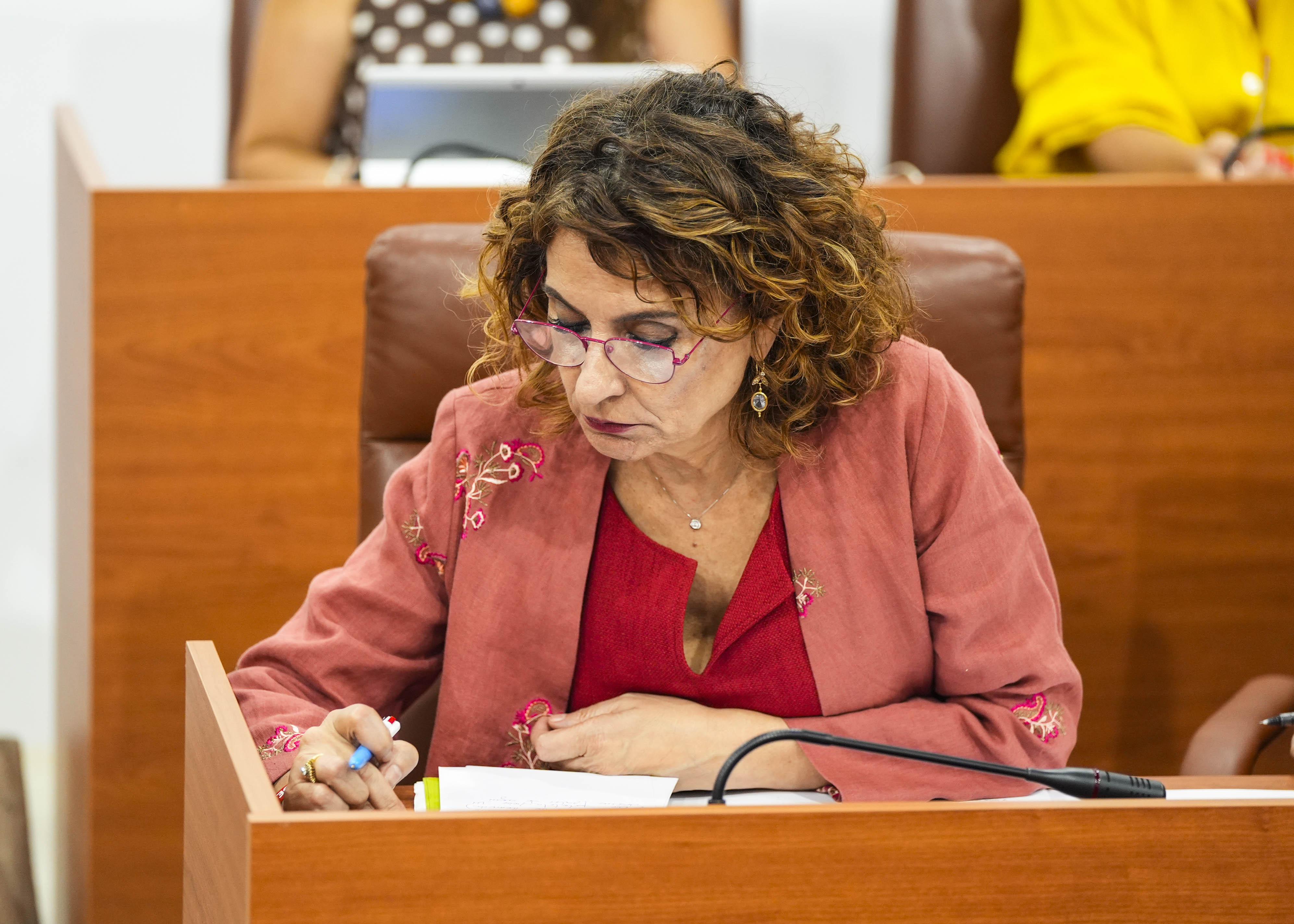  Mar�a Jes�s Montero durante la intervenci�n del candidato a la investidura