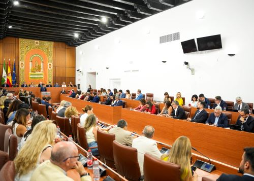 Bancada del grupo Socialista durante el discurso del candidato