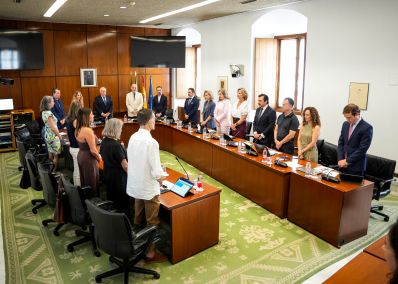  Un momento de la reuni�n de la Junta de Portavoces