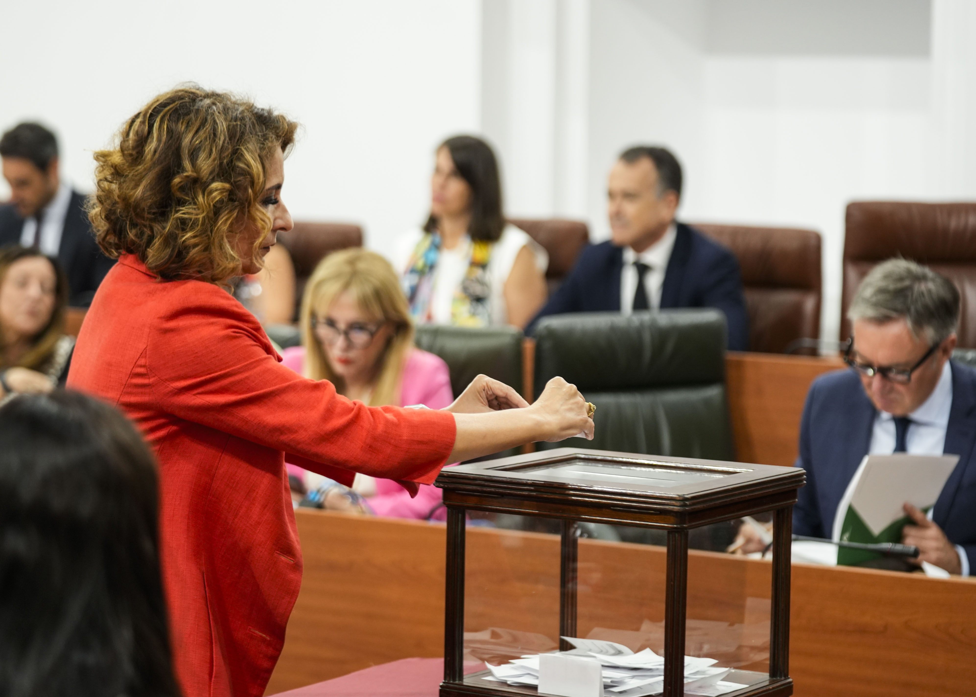  Mar�a Jes�s Montero durante la votaci�n de los senadores auton�micos