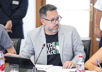   El portavoz del Grupo Parlamentario Adelante Andaluc�a interviene en la Junta de Portavoces