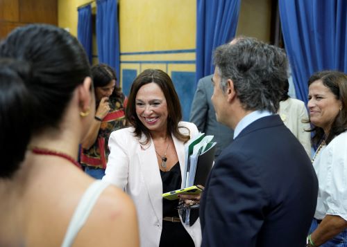  La consejera Roc�o D�az es saludada por los diputados a su llegada a la comisi�n