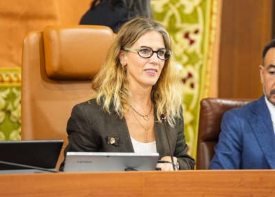  La presidenta del Parlamento, Ana Mestre, lee una declaraci�n institucional de apoyo a Granada como Capital Europea de la Cultura en 2031 