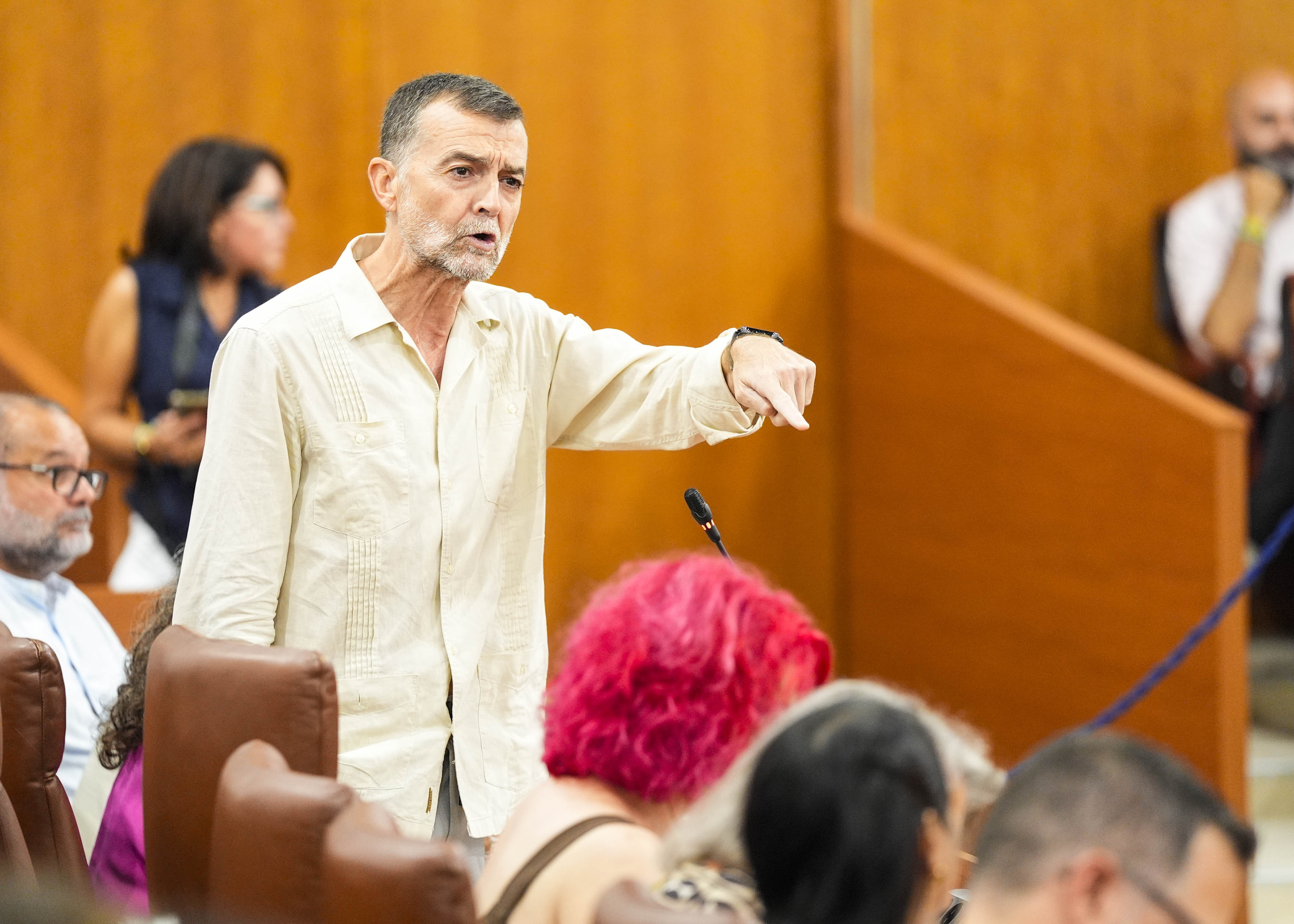 Antonio Ma�llo, portavoz del G.P. Por Andaluc�a, inicia las preguntas al presidente de la Junta con una cuesti�n relativa al proyecto pol�tico en Andaluc�a 