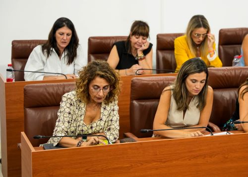  Mar�a Jes�s Montero y Mar�a M�rquez durante las votaciones de las proposiciones no de ley