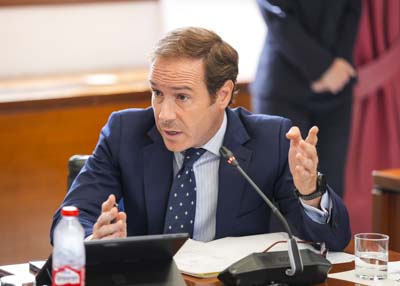  El portavoz de Vox Javier Cort�s durante la Junta de Portavoces