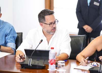   El portavoz de Adelante Andaluc�a, Jos� Ignacio Garc�a, interviene en la Junta de Portavoces
