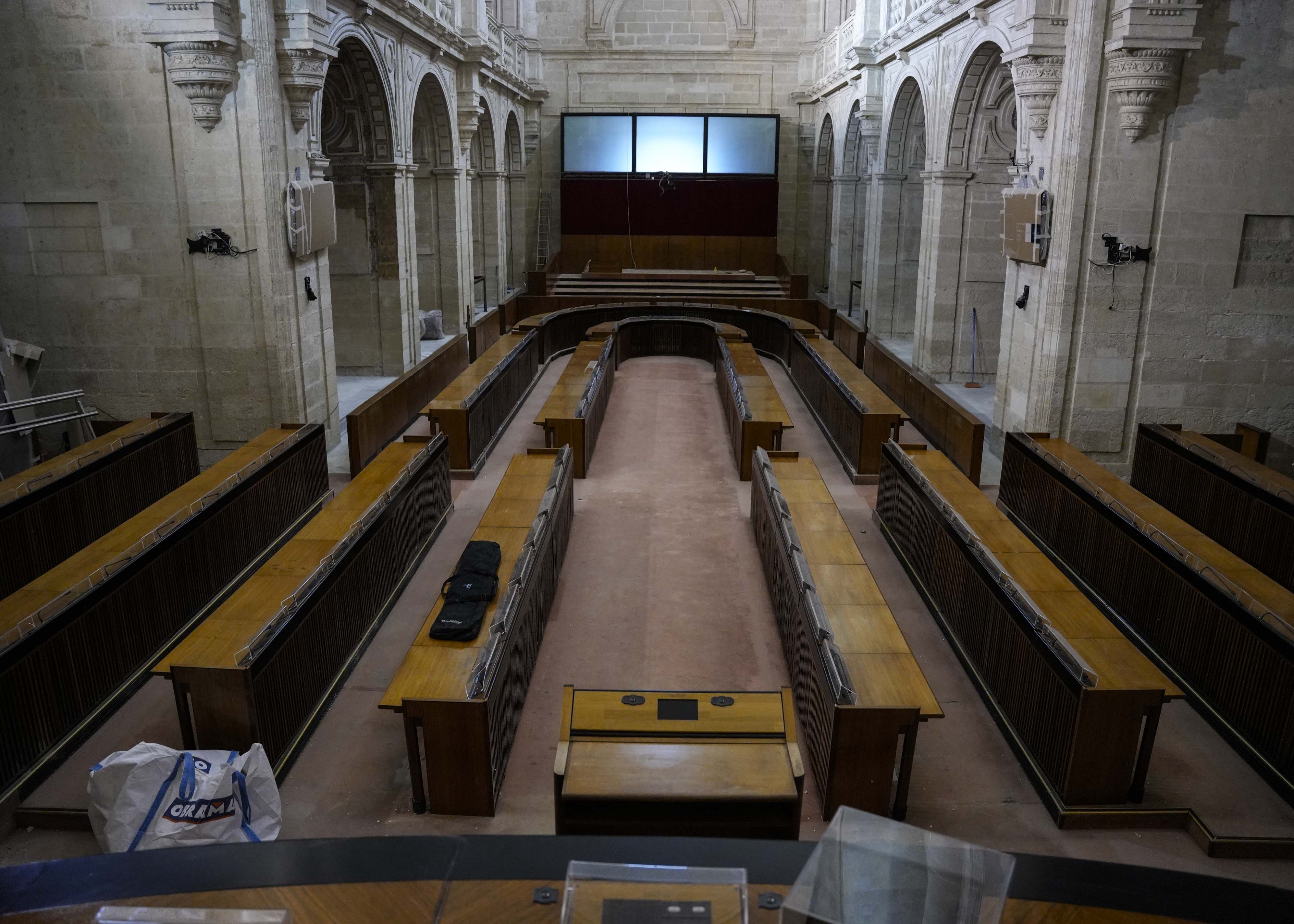  Imagen del hemiciclo del Parlamento de Andaluc�a desde la presidencia 