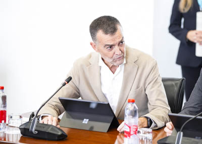 Antonio Ma�llo, portavoz de Por Andaluc�a, durante la Junta de Portavoces