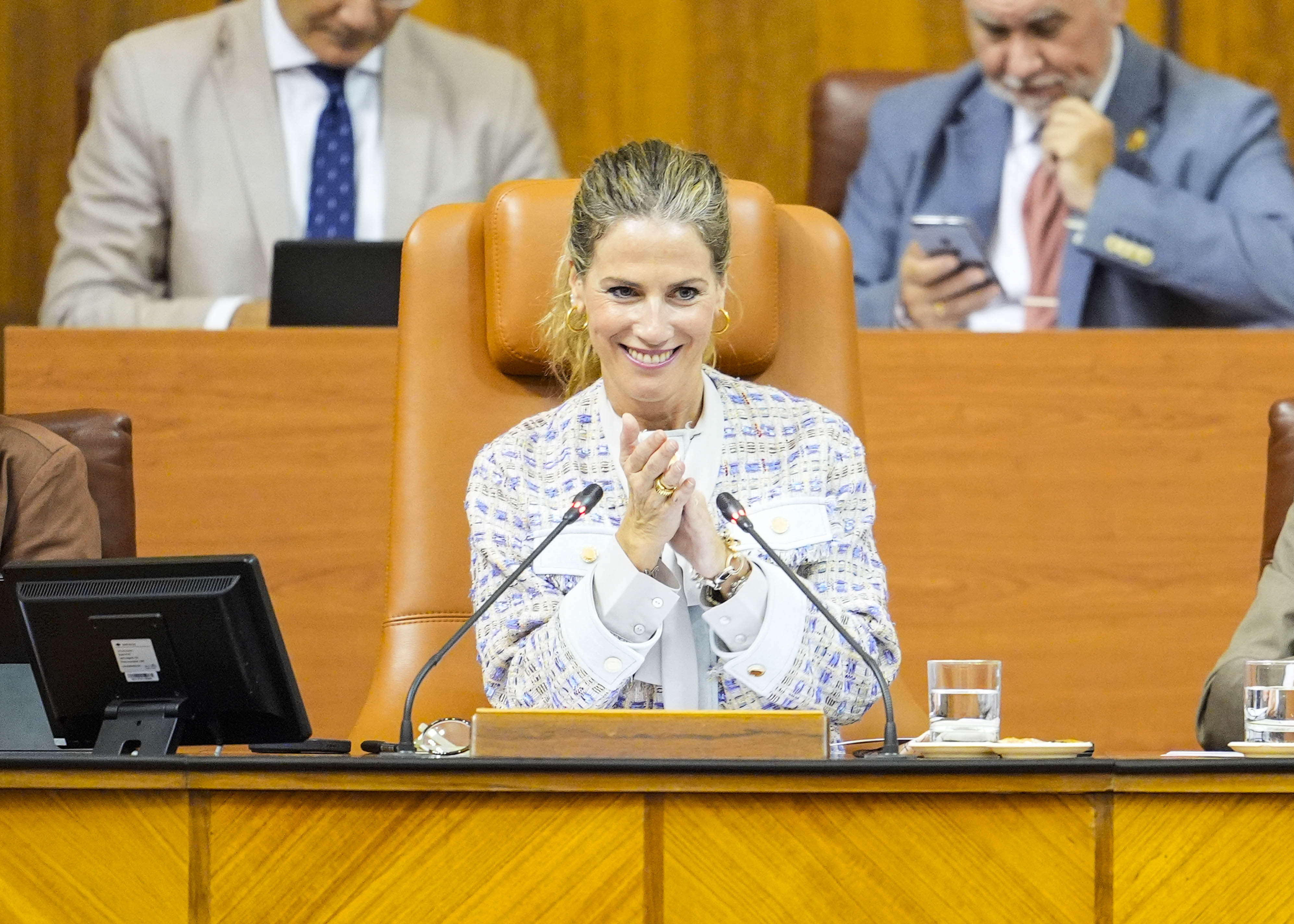 Ana Mestre, presidenta del Parlamento de Andaluc�a, en un momento de la sesi�n de hoy 