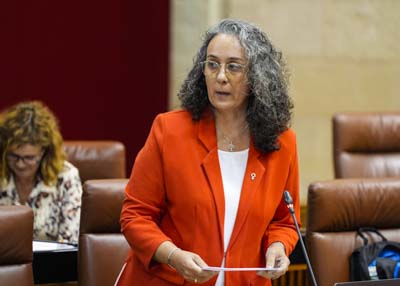  La diputada de Por Andaluc�a Rosa Mar�a Rodr�guez formula una pregunta en el Pleno