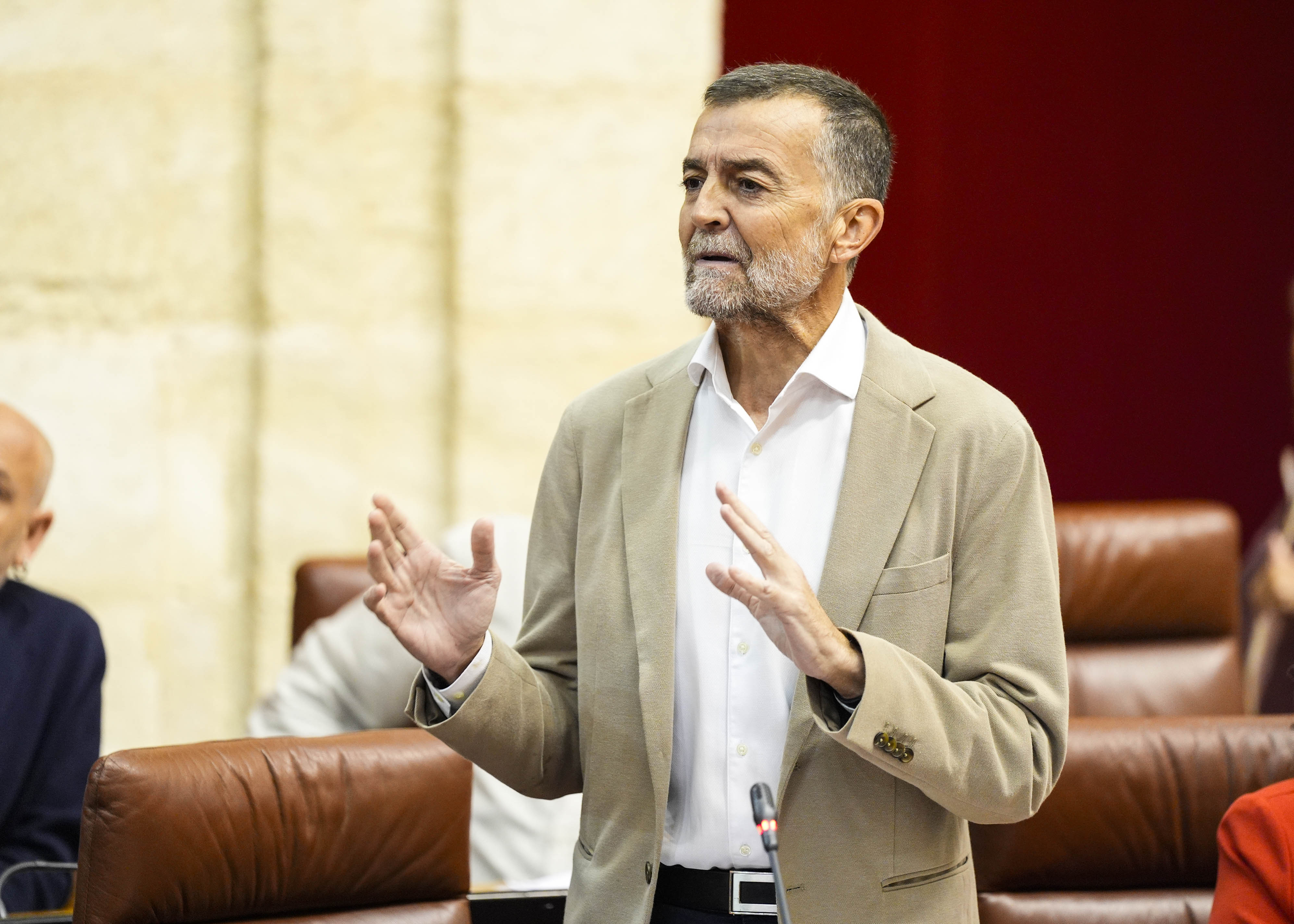   Antonio Ma�llo, portavoz de Por Andaluc�a, formula su pregunta al presidente del Ejecutivo