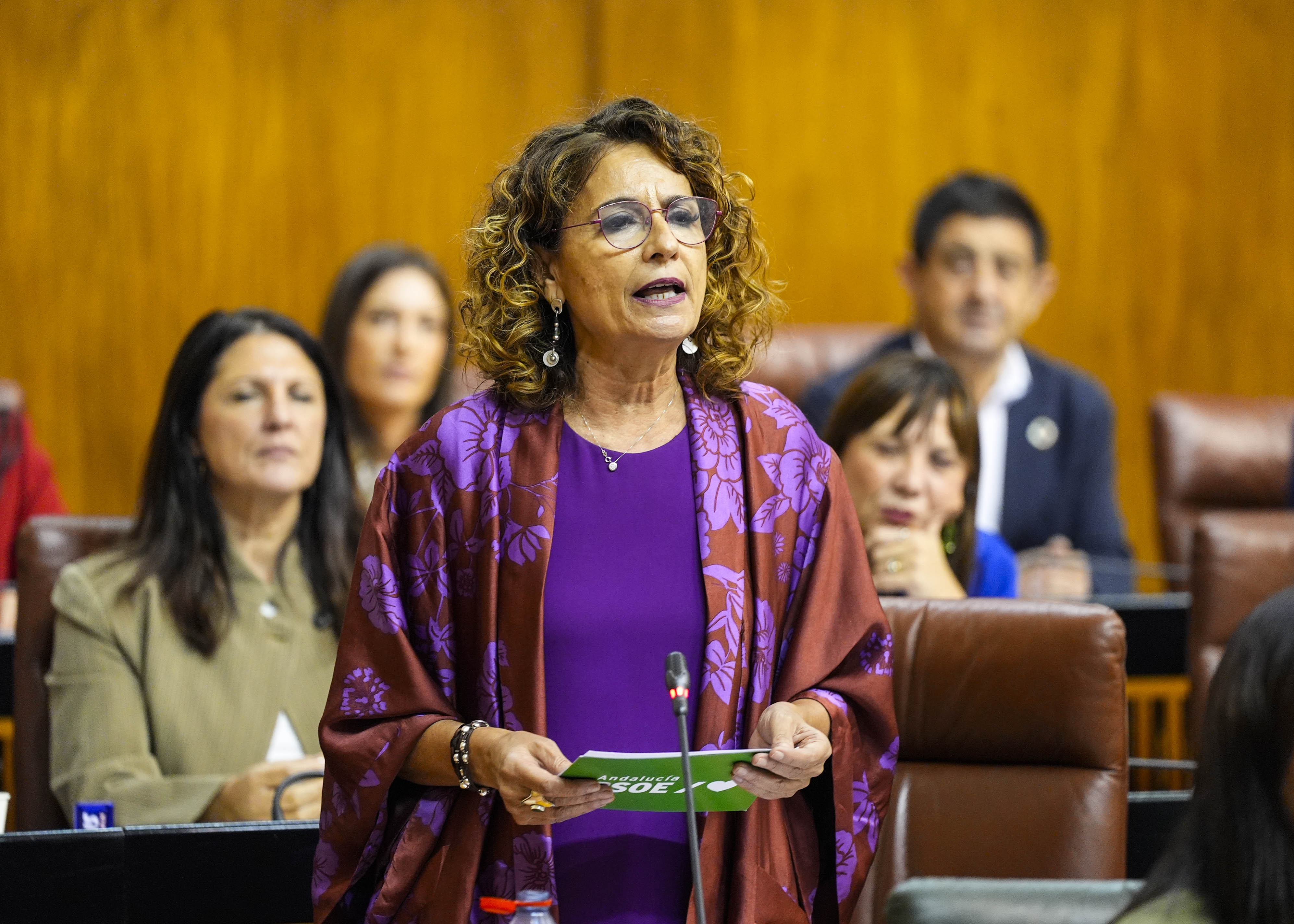  Mar�a Jes�s Montero, portavoz del PSOE, se dirige al presidente de la Junta