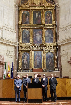 Los representantes de los radioaficionados de Andaluca, en el Saln de Plenos