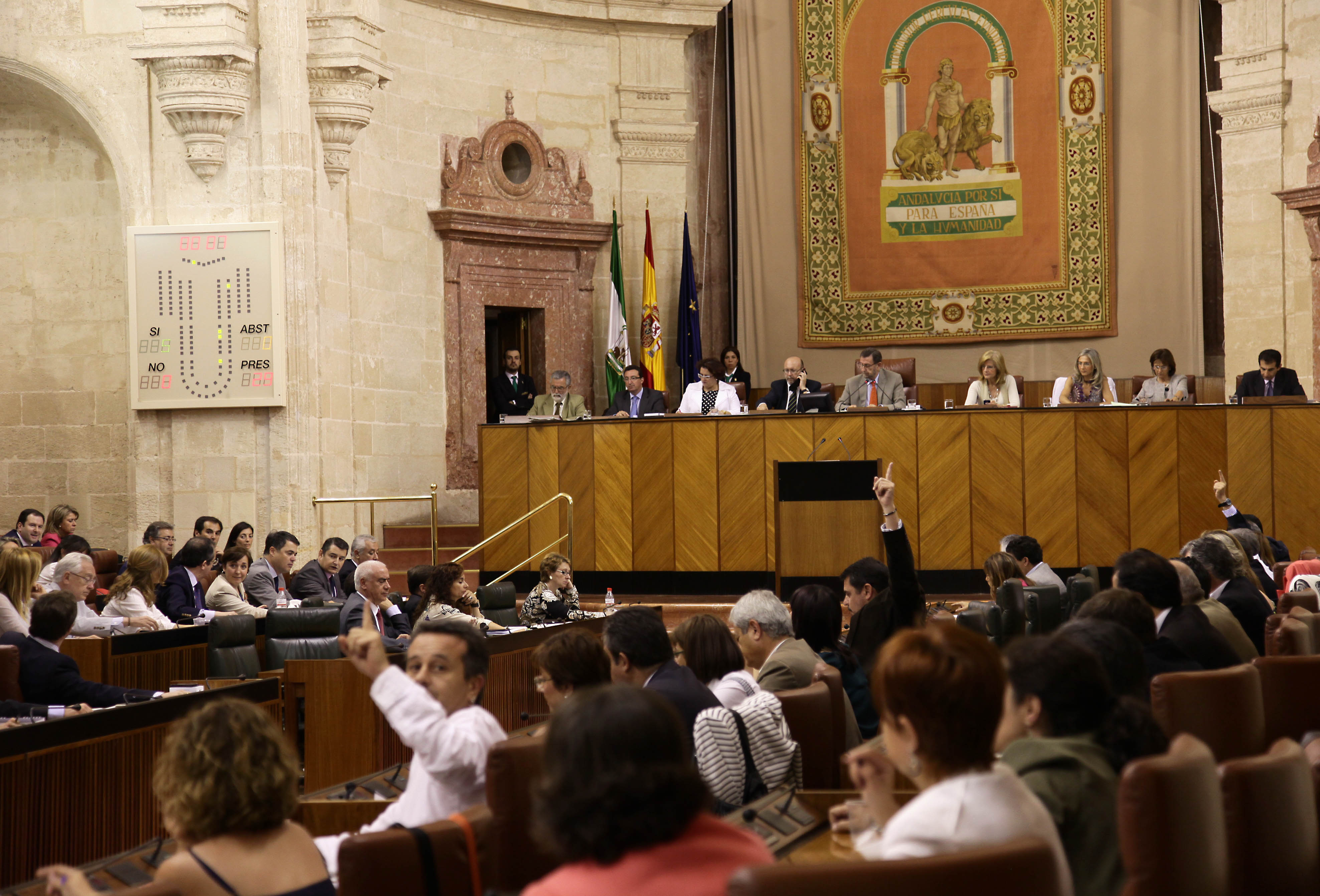 El Pleno del Parlamento, durante la votaci�n de las propuestas de resoluci�n