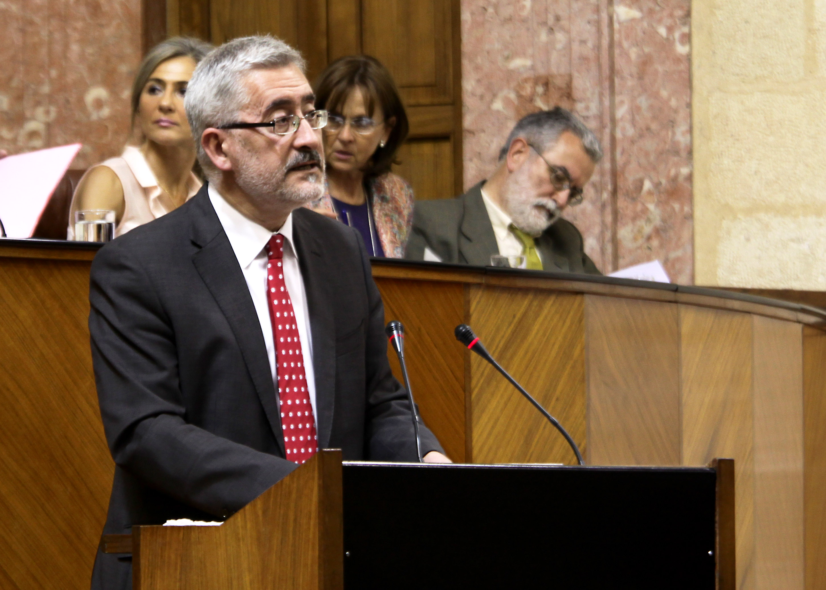 Antonio �vila, consejero de Econom�a, Innovaci�n, Ciencia y Empleo, comparece ante el Pleno de la C�mara que convalid� el Decreto Ley 8/2013, de 28 de mayo, de medidas de creaci�n de empleo y fomento del emprendimiento.