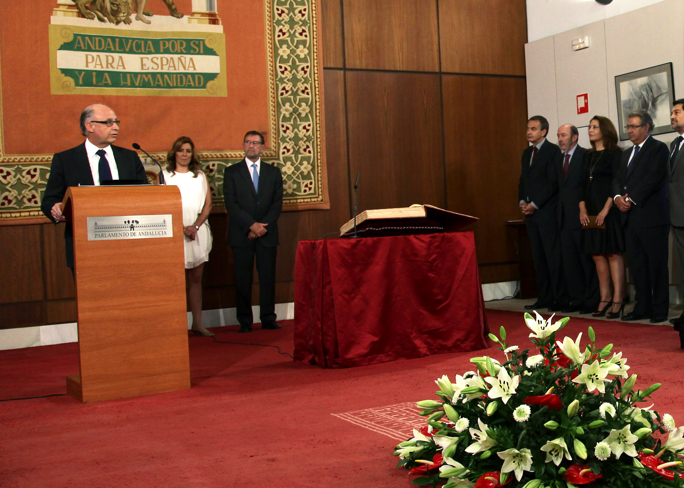 El ministro de Hacienda y Administraciones P�blicas, Crist�bal Montoro, interviene en el acto de toma de posesi�n