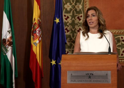 Susana D�az durante su intervenci�n tras jurar su cargo