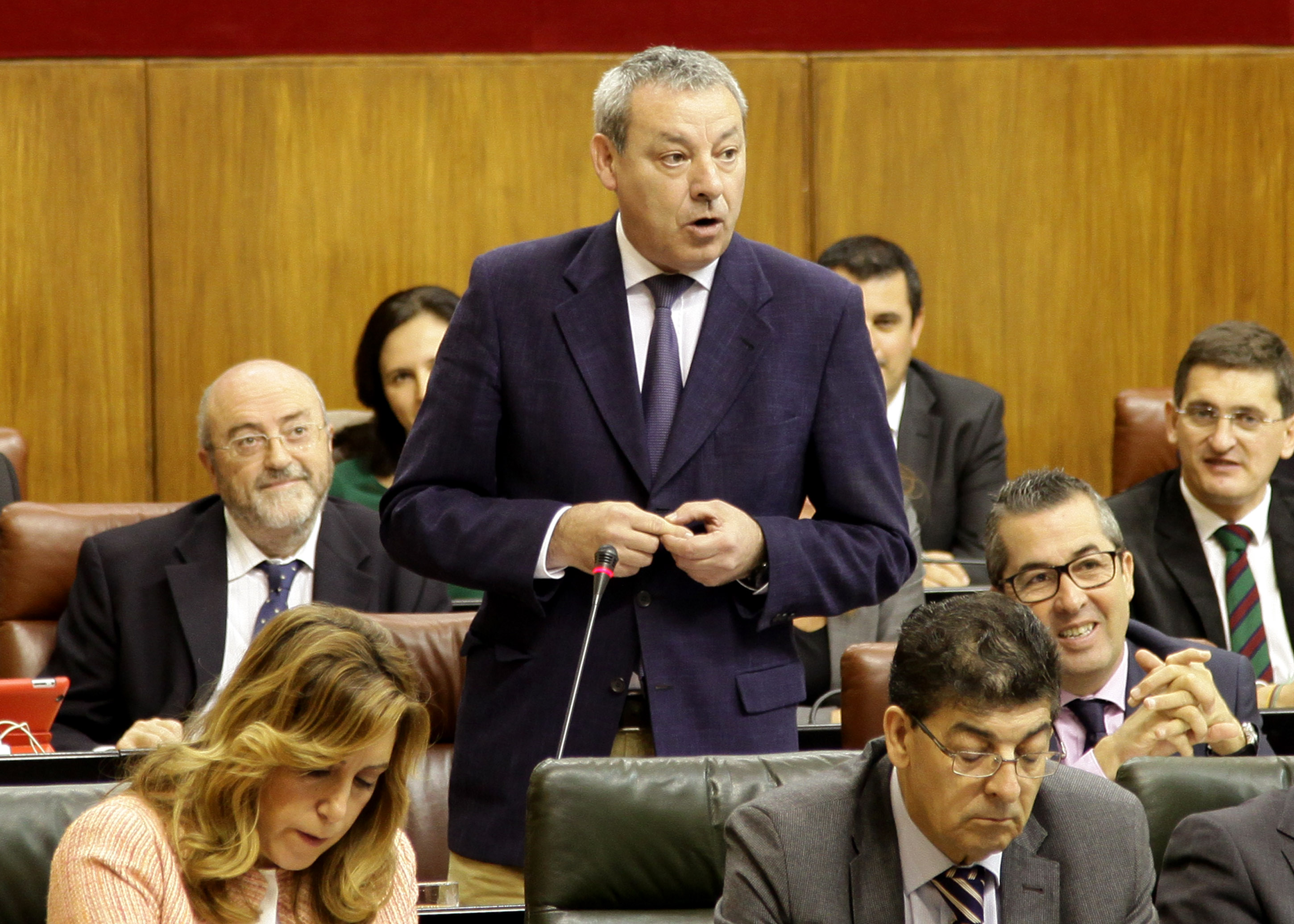 El portavoz del Grupo Socialista, Francisco lvarez de la Chica, interviene en la sesin de control