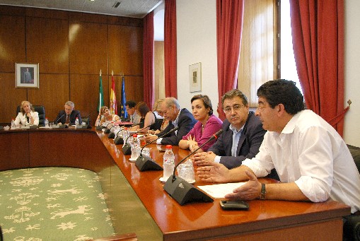 El portavoz de IULV-CA, Diego Valderas, interviene ante al Diputaci�n Permanente