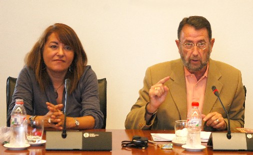 Manuel Gracia y Antonia Moro, portavoz y portavoz adjunta del Grupo Socialista