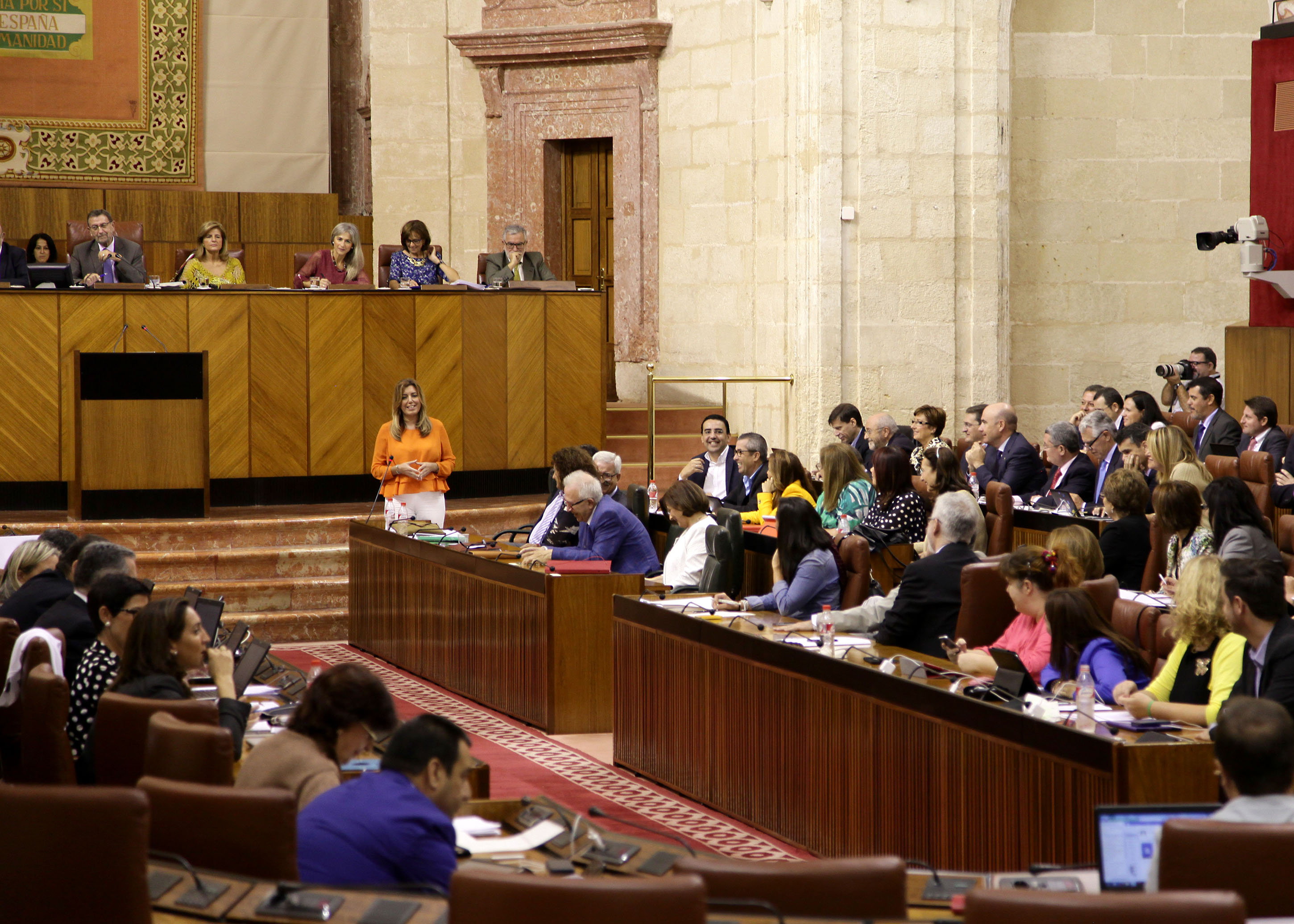 El Pleno, durante una de las intervenciones de la presidenta de la Junta de Andaluca en la ltima sesin de control