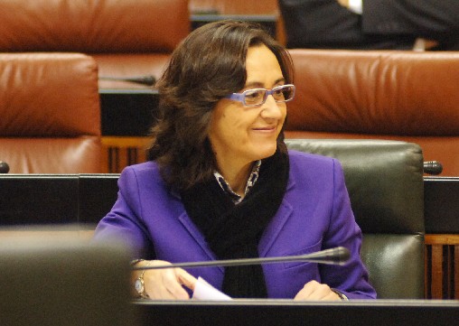 La consejera de Obras Pblicas, durante la sesin de control al Gobierno