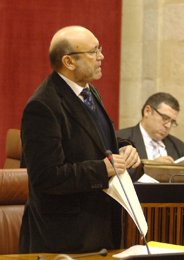 El diputado de IU LV-CA Ignacio Garca se dirige a la consejera de Obras Pblicas