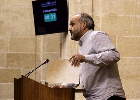 El diputado del Grupo Podemos Jess de Manuel interviene ante el Pleno