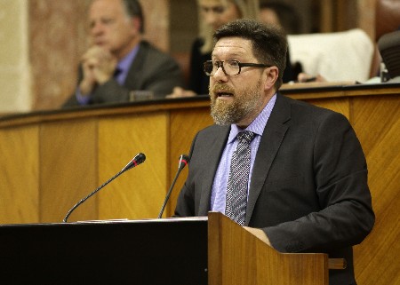 El diputado del Grupo Socialista Rodrigo Snchez Haro se dirige al Pleno
