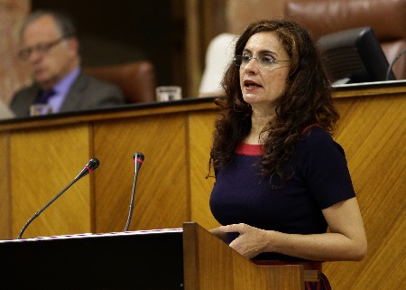 La consejera de Hacienda y Administracin Pblica, Mara Jess Montero, en una de sus comparecencias de la sesin