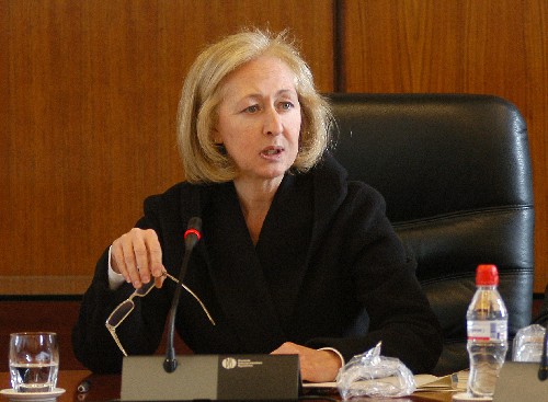 La presidenta del Parlamento, Fuensanta Coves, en la Junta de Portavoces