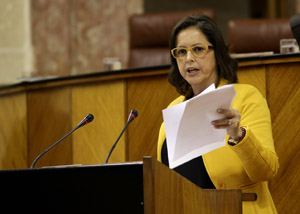 Catalina Garc�a, del Grupo Popular, interviene desde la tribuna de oradores