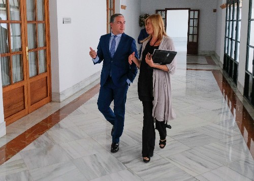Elas Bendodo a su llegada a la Comisin parlamentaria 