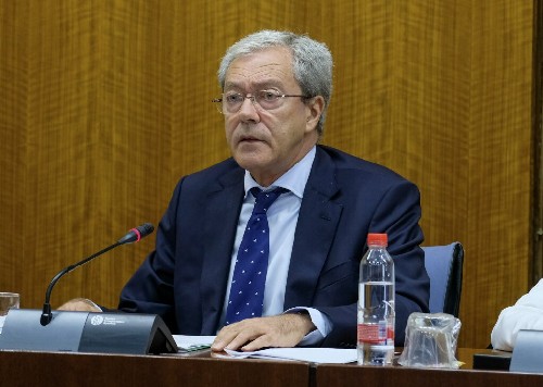 El consejero de Economa, Rogelio Velasco, durante su exposicin de los presupuestos de su consejera 