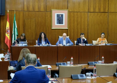 La consejera de Igualdad junto a los miembros de la Mesa de la Comisin 