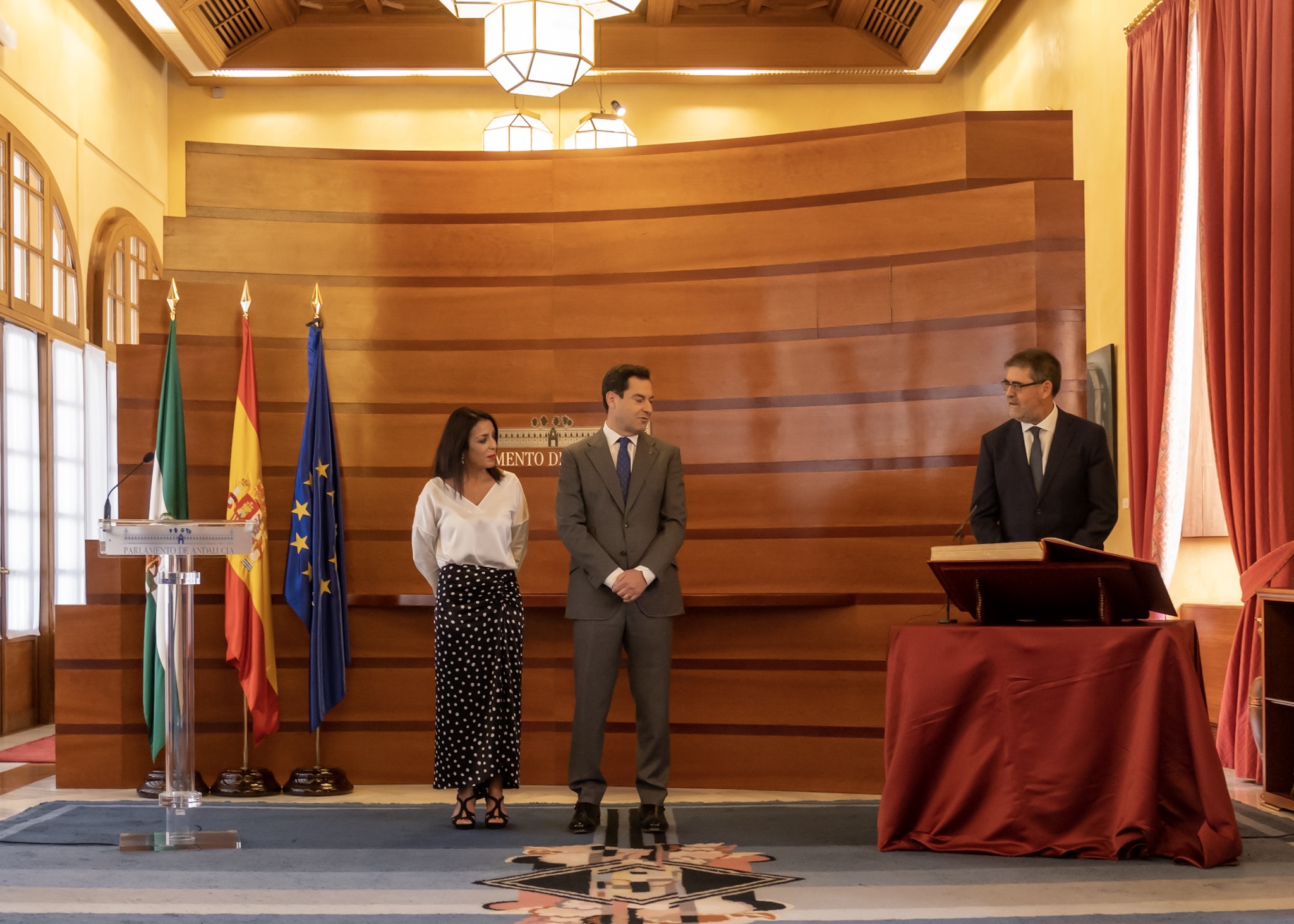 Antonio M. Lpez toma posesin como presidente de la Cmara de Cuentas de Andaluca en presencia de la presidenta del Parlamento, Marta Bosquet, y del presidente de la Junta de Andaluca Juan Manuel Moreno