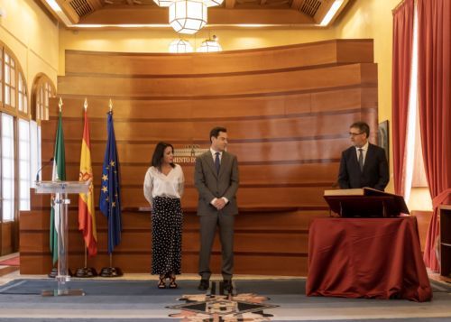 Antonio M. Lpez toma posesin como presidente de la Cmara de Cuentas de Andaluca en presencia de la presidenta del Parlamento, Marta Bosquet, y del presidente de la Junta de Andaluca Juan Manuel Moreno