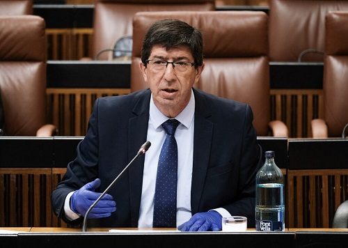 El vicepresidente de la Junta de Andaluca y consejero de Turismo, Juan Marn, durante el debate del ltimo Decreto Ley 