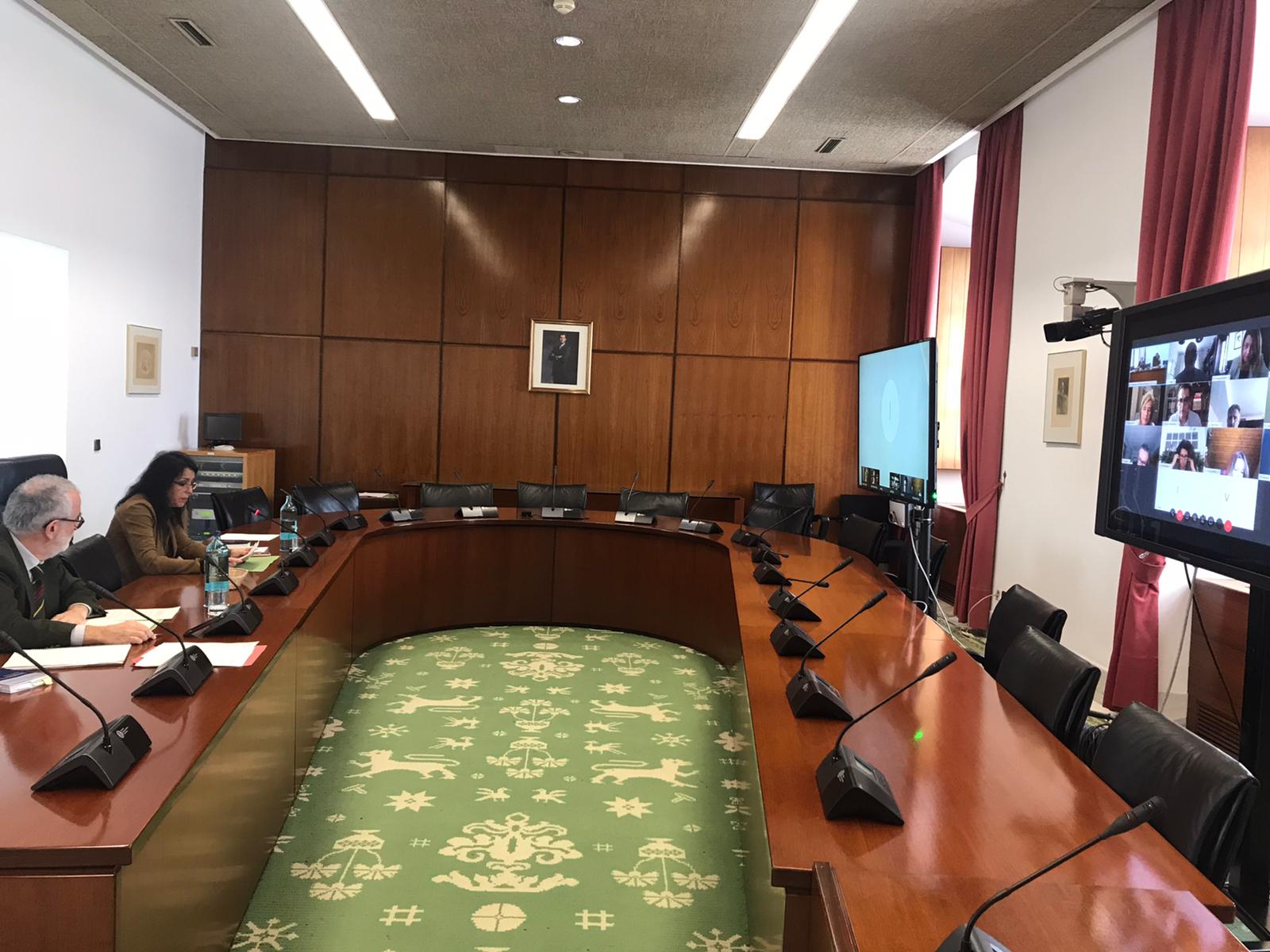 La Junta de Portavoces durante la sesin telemtica del da de hoy 