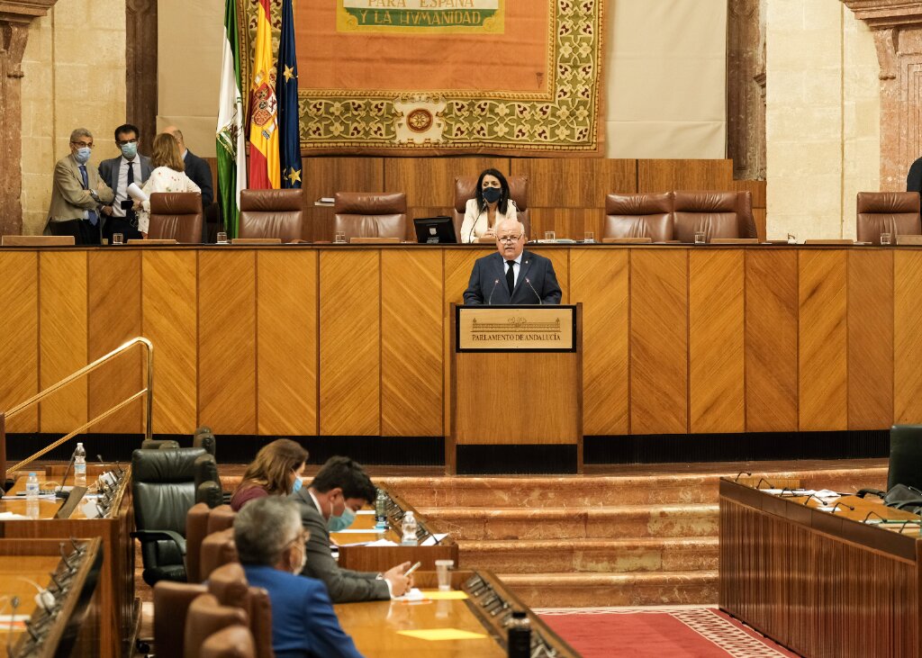 Vista general durante la intervencin del consejero de Salud y Familias, Jess Aguirre, en la Sesin Plenaria 