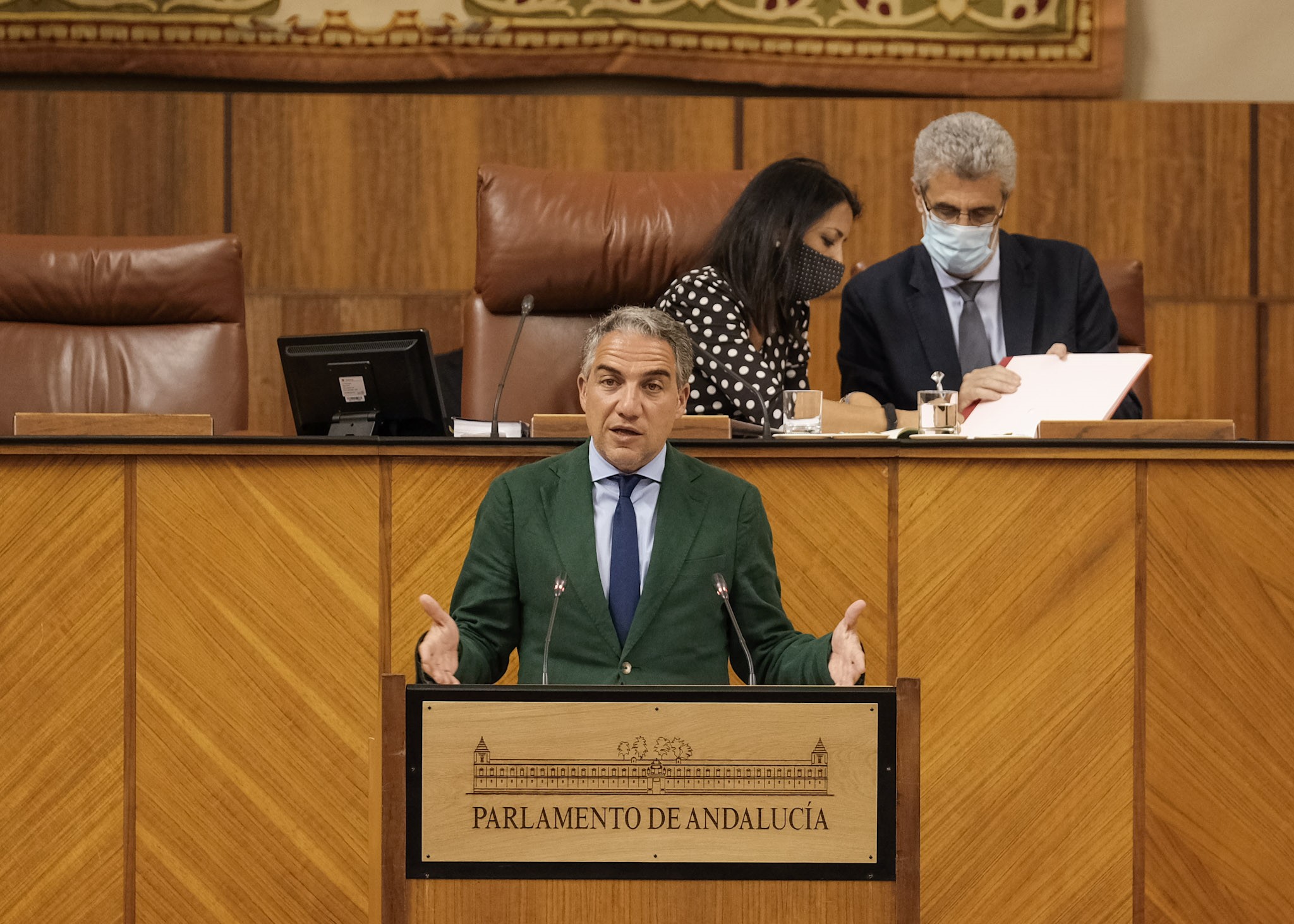 Elas Bendodo, consejero de Presidencia, presenta al Pleno el Decreto Ley de medidas para la reactivacin del sector de la hostelera, restauracin, ocio y esparcimiento, de playas seguras y otras medidas econmicas ante la situacin de alerta sanitaria generada por el coronavirus (COVID-19)