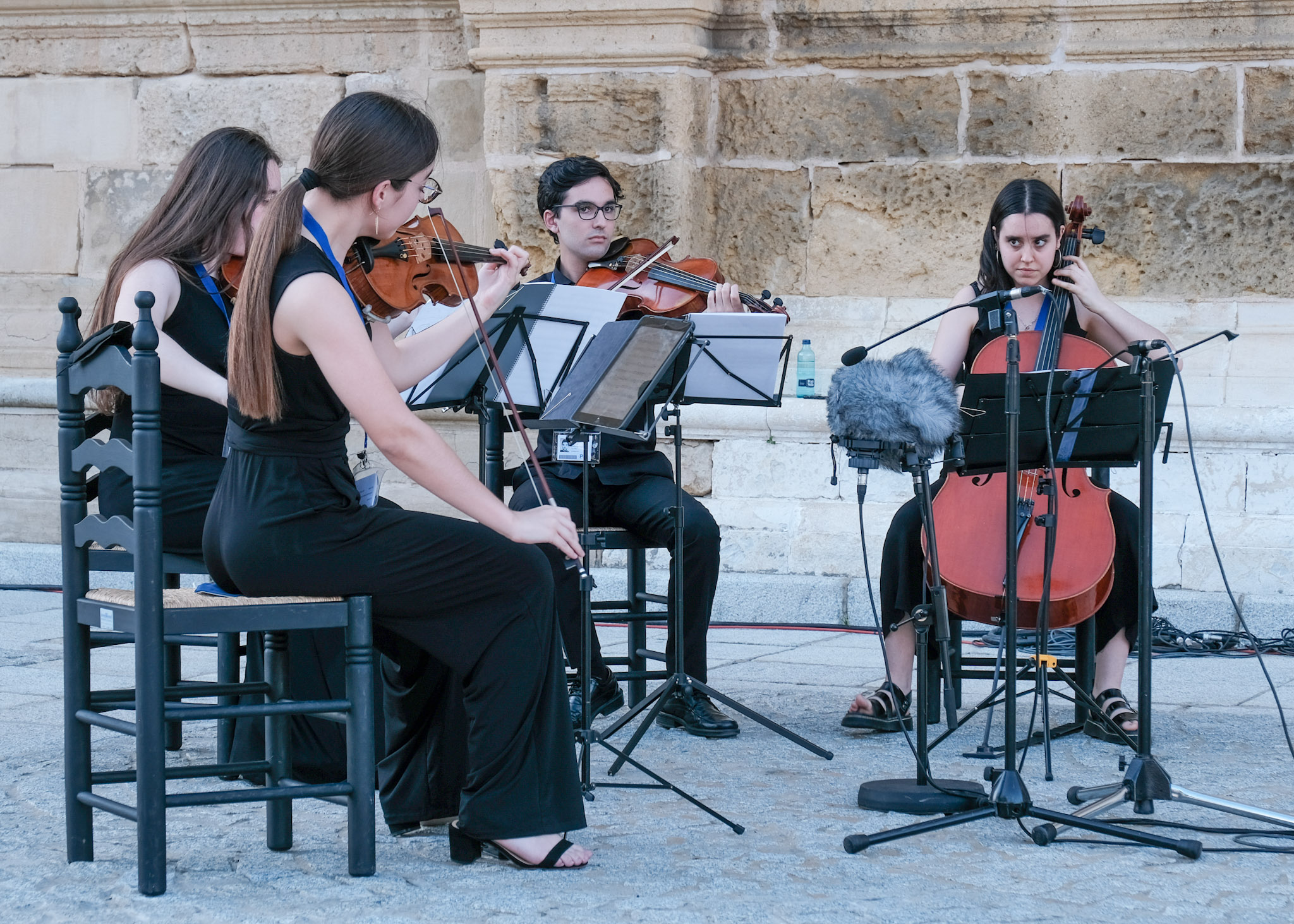   El cuarteto de cuerda Cristbal de Morales, adems de otras piezas, interpret el himno de Andaluca al final del acto