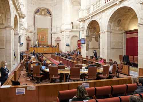 Vista general del Pleno de la Cmara en la sesin de control al Gobierno de la Junta de Andaluca 