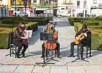  Interpretaci�n del himno de Andaluc�a en viol�n, violonchelo y guitarra  